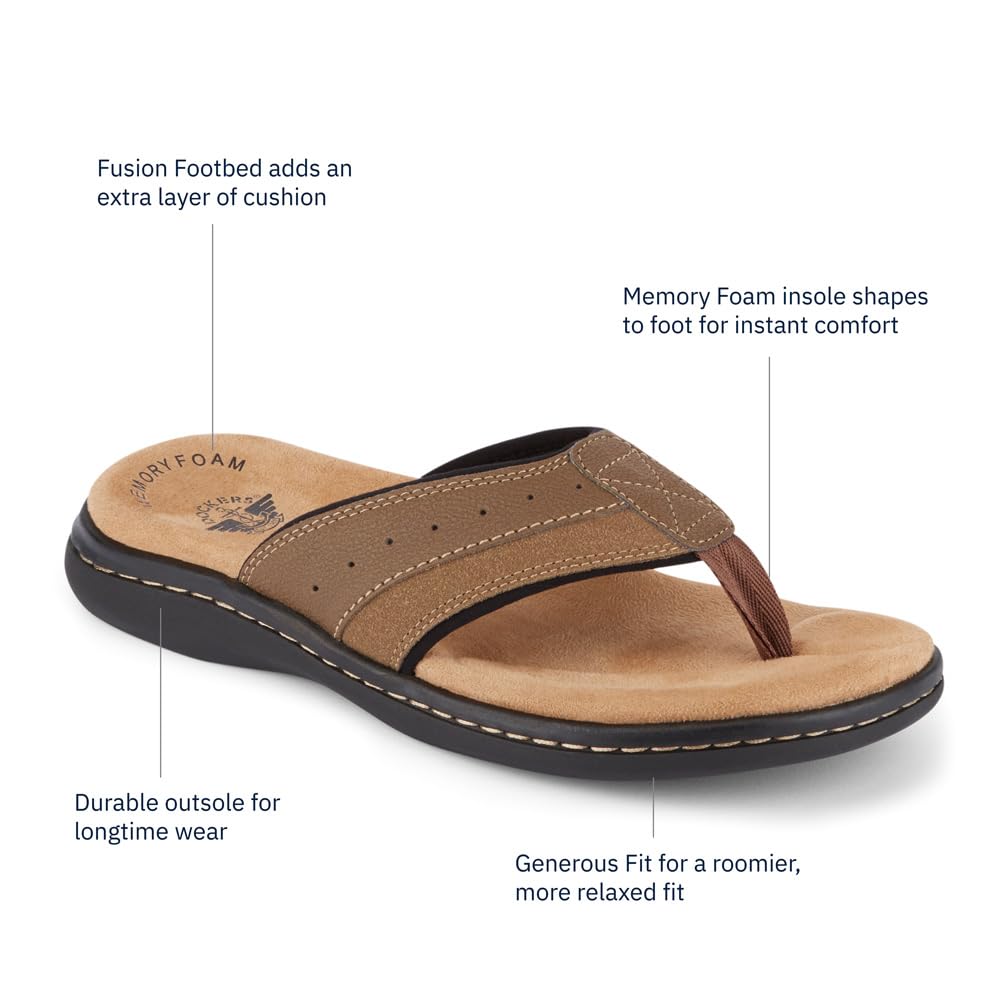 Dockers Laguna Mens Flip Flops Casual Beach Sandals for Men