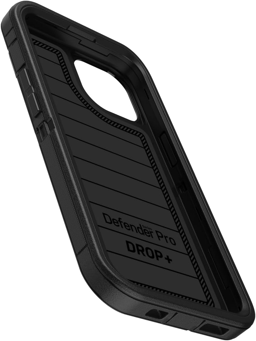 OtterBox iPhone 15, iPhone 14, and iPhone 13 Defender Series Pro Case - Black, screenless, Rugged & Durable, with Port Protection, Includes Holster Clip Kickstand