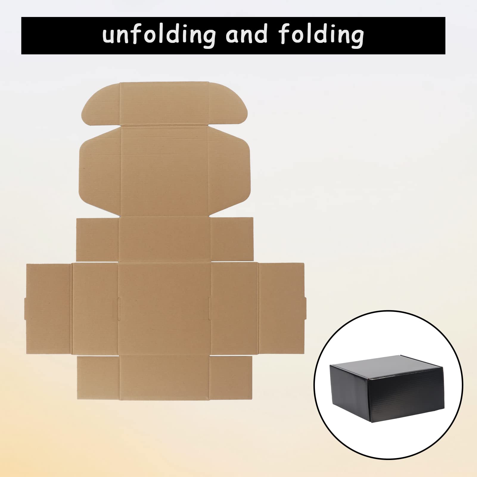 EXYGLO 40 Pack 6x4x3 Shipping Boxes, Black Corrugated Cardboard Boxes for Packaging Small Business, Moving, Shipping, Mailing, and Storing