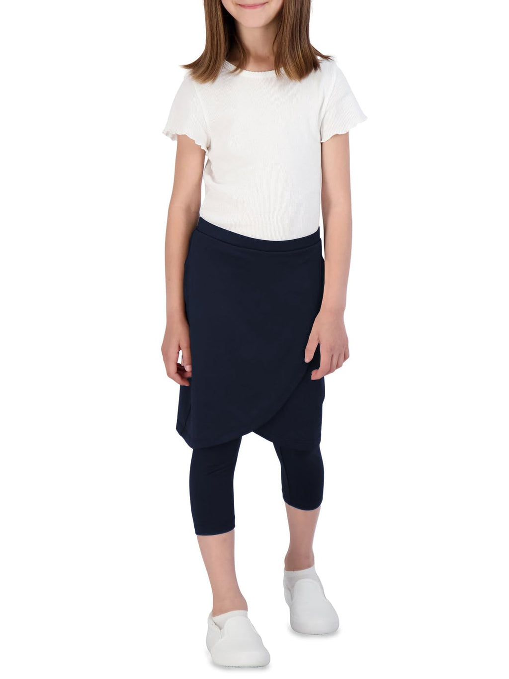 CharmWM Girls High Elastic Waist Capri Pants Kids Cute Active Golf Tennis Skorts Leggings Skirts Trousers