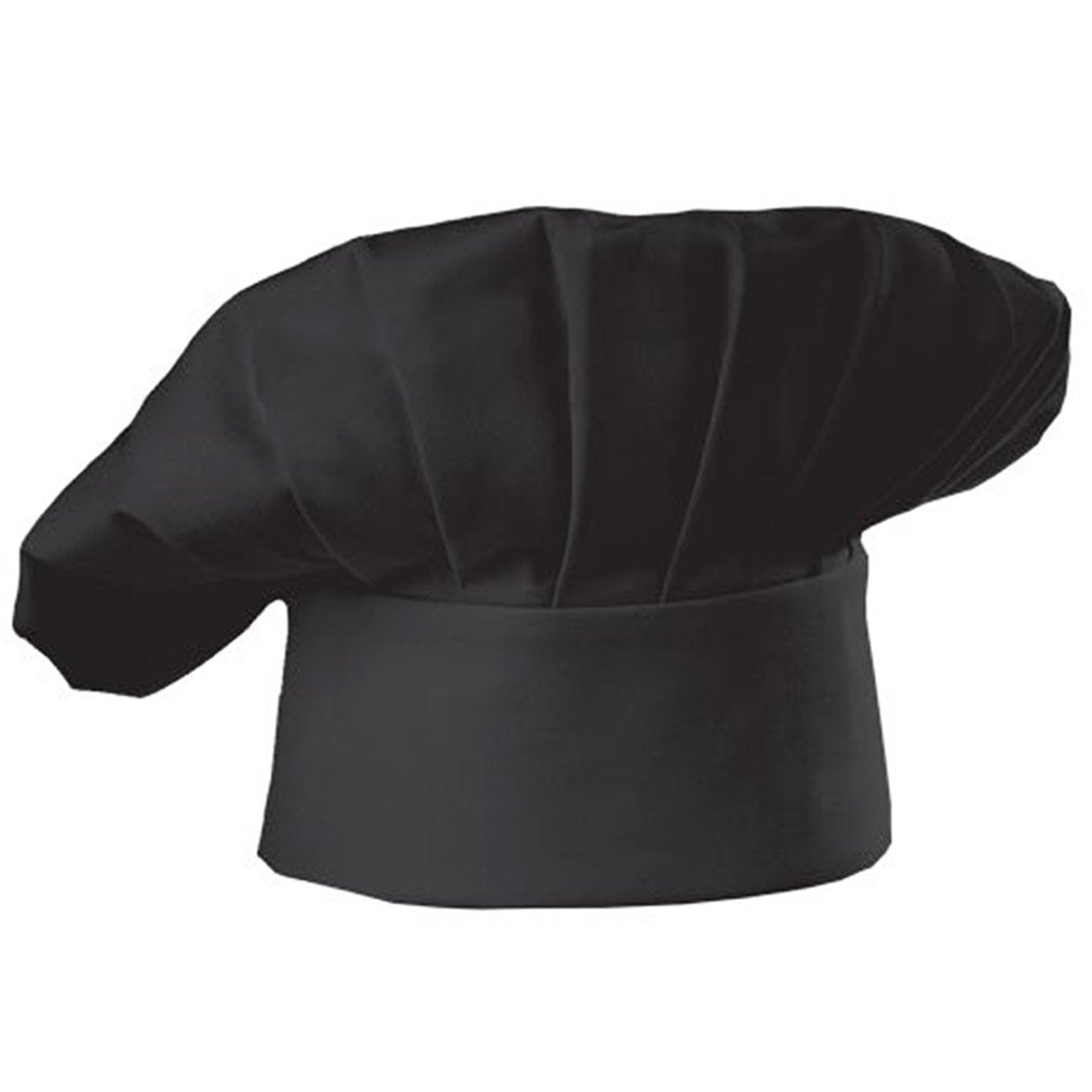 Hyzrz Chef Apron and Hat Set, Adjustable Adult Kitchen Apron With Butcher Hat, Baker Costume Apron with Pocket for Men and Women Father's Gift (Black)