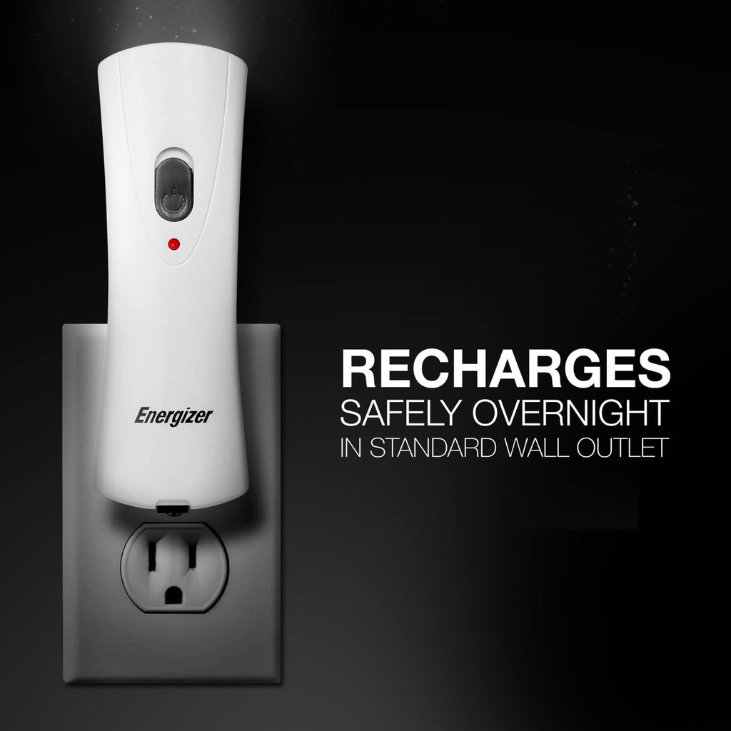 Energizer Auto-On LED Flashlights Rechargeable for Home Power Failure, Plug in LED Flashlight for Power Outage, Night Light, Hurricane Preparedness