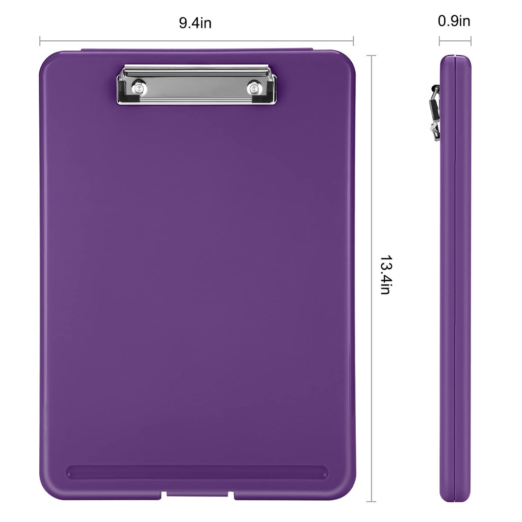 Sooez Clipboard with Storage, Plastic Storage Clipboards with Low Profile Clip, Nursing Clip Boards Foldable, Hanging Clipboard Case for Work, Teacher, Classroom Must Haves, Office School Supplies