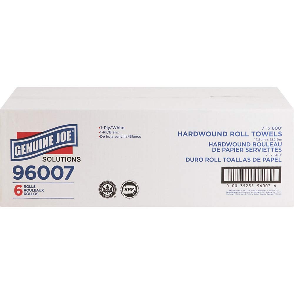 Genuine Joe GJO22600 Embossed Hardwound Roll Towels (Pack of 6)
