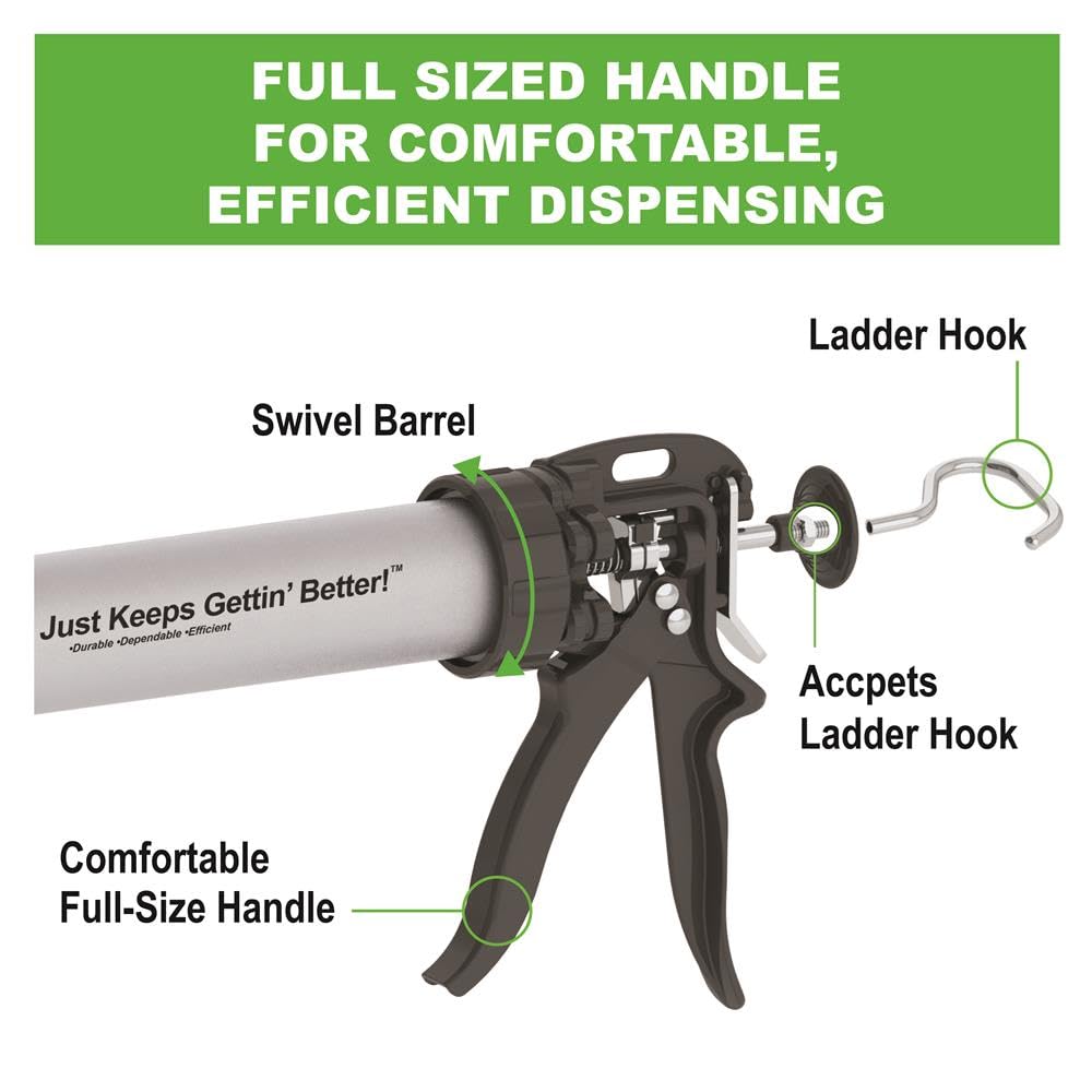 Albion Engineering E12S20 B-Line Cordless Sausage Caulking Gun, No Drip, 12V, 20 oz