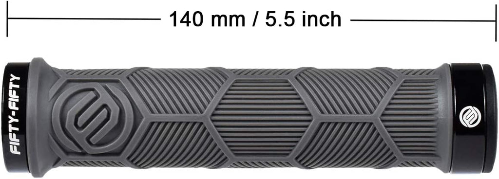 FIFTY-FIFTY Double Lock-On Mountain Bike Grips, Bicycle Handlebar Locking Grips, Non-Slip MTB Handle