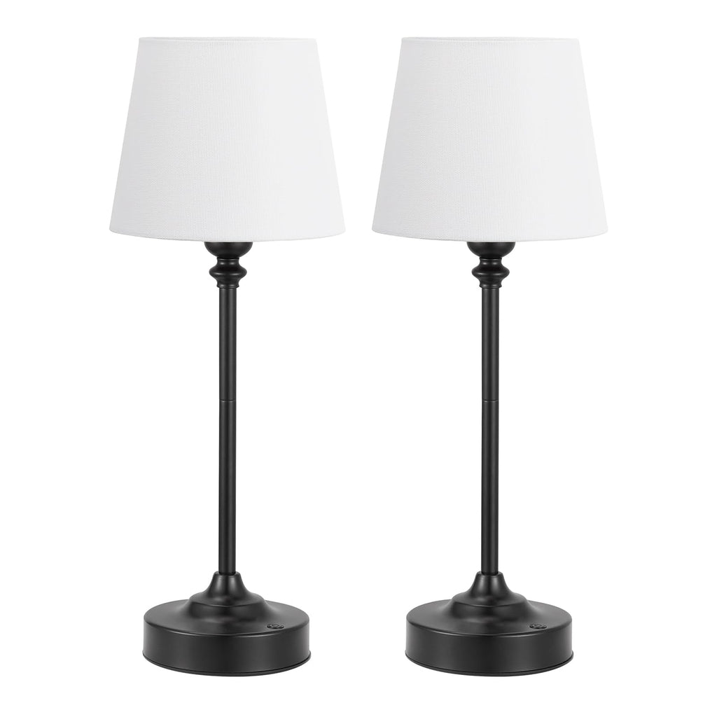 Touch Control Cordlss Table Lamp, USB-C Rechargeable Lamp with Stepless Dimming, 4000mAh Battery Operated Bedside Lamp for Bedroom, Living Room, Night Light & Emergency Lighting, Black, 1 Pack