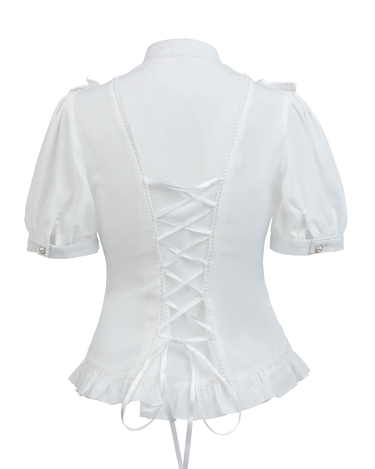 Nuoqi Victorian Blouse Womens Gothic Shirt Vintage Long Sleeve Lotus Ruffle Tops