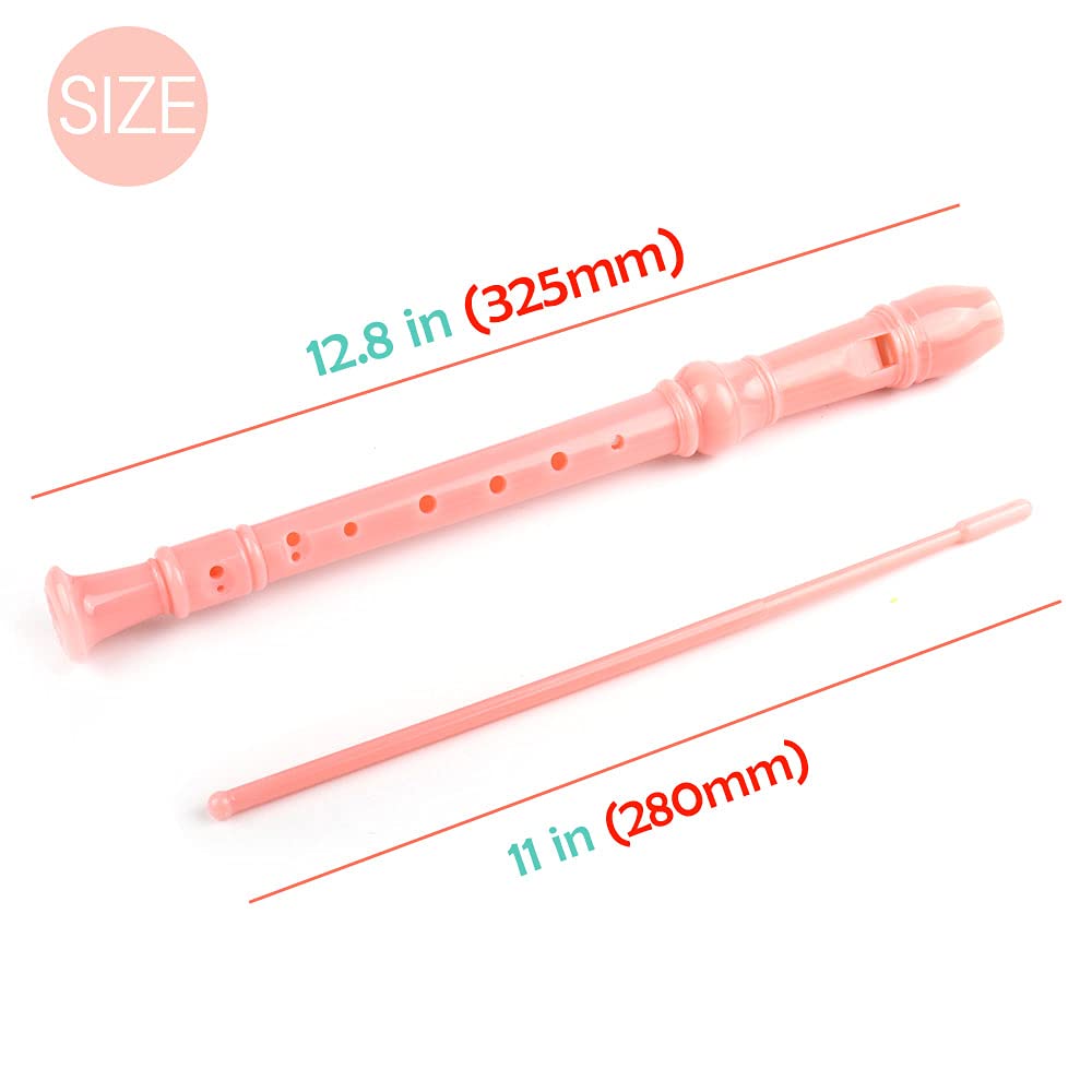 Mr.Power Maple Wooden Soprano Recorder, C Key German Style Fingering 8 Holes 2 Piece School-Approved Musical Instrument Pupil Student Educational (Wood Color)