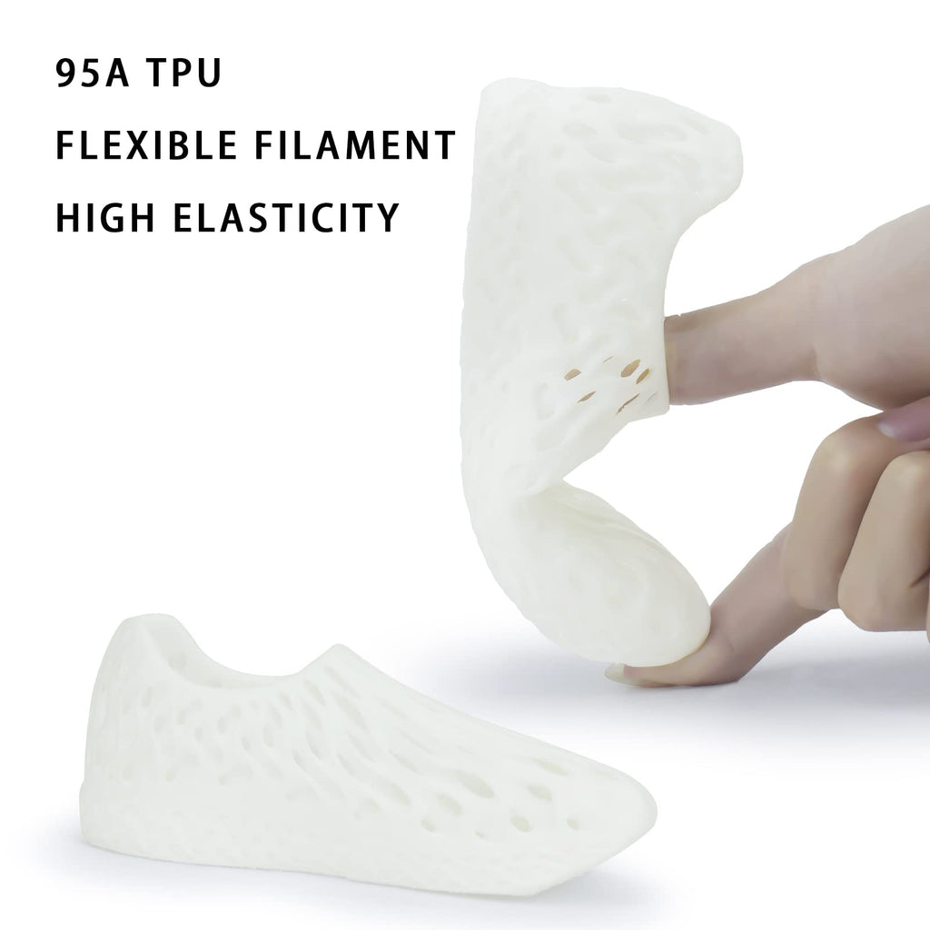 ZIRO TPU Filament 1.75mm 3D Printer Filament, Shore 95A Hardness TPU, Flexible Soft Material, 0.8KG/1.8lbs Spool, Fit Most FDM 3D Printers, Black