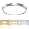 1PACK LED Flush Mount Ceiling Light Fixture, 3000K-4000K-6500K & 100W Equivalent Modern Kitchen Ceiling Lamp 15W 1500Lm 7.5 Inch Closet Round Surface for Bathroom Laundry Bedroom Hallway, Black