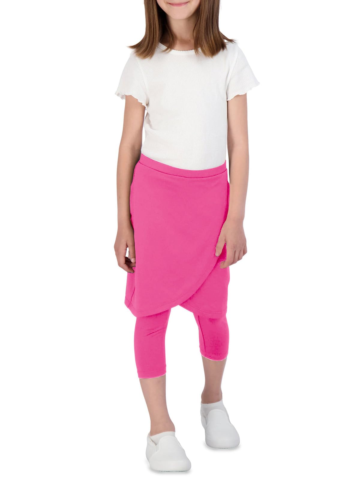 CharmWM Girls High Elastic Waist Capri Pants Kids Cute Active Golf Tennis Skorts Leggings Skirts Trousers