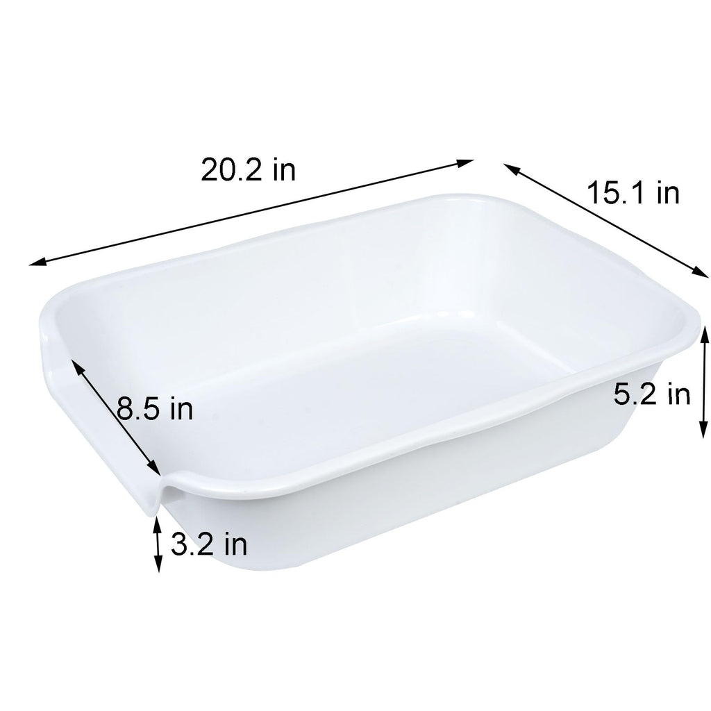 1 Pack of Extra Large Cat Litter Box (ABS Material), Low Entry Senior Litter Pen for Geriatric Kitty Big Cats, Jumbo Pet Safe Litter Boxes Tray for Pets Potty (Beach Sand, 20" L x 15.5" W)