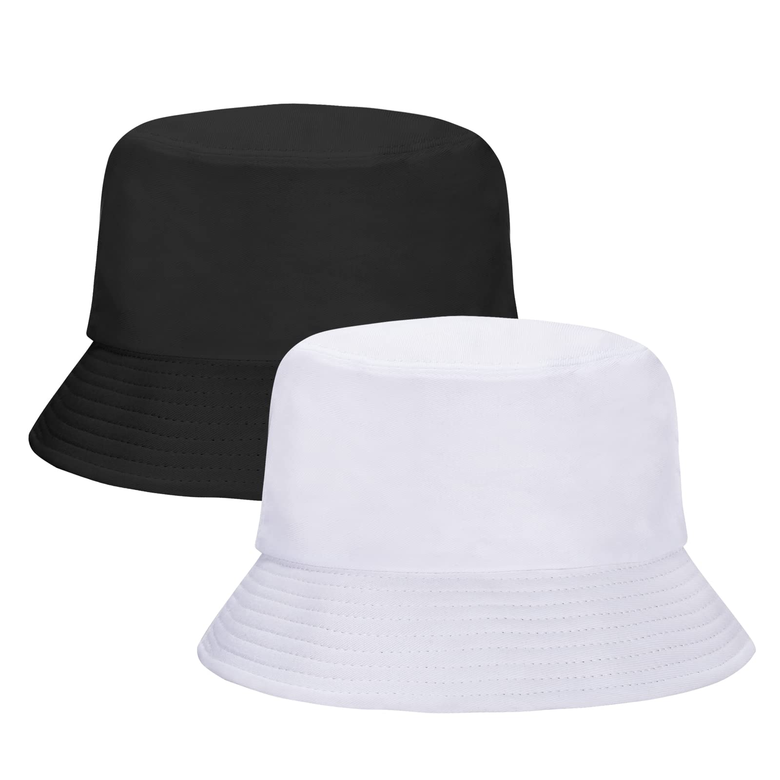 Rosoz 1 & 2 Pack Bucket Hat for Women Men Summer Travel Beach Sun Hat Outdoor Cap Unisex Bucket Hats