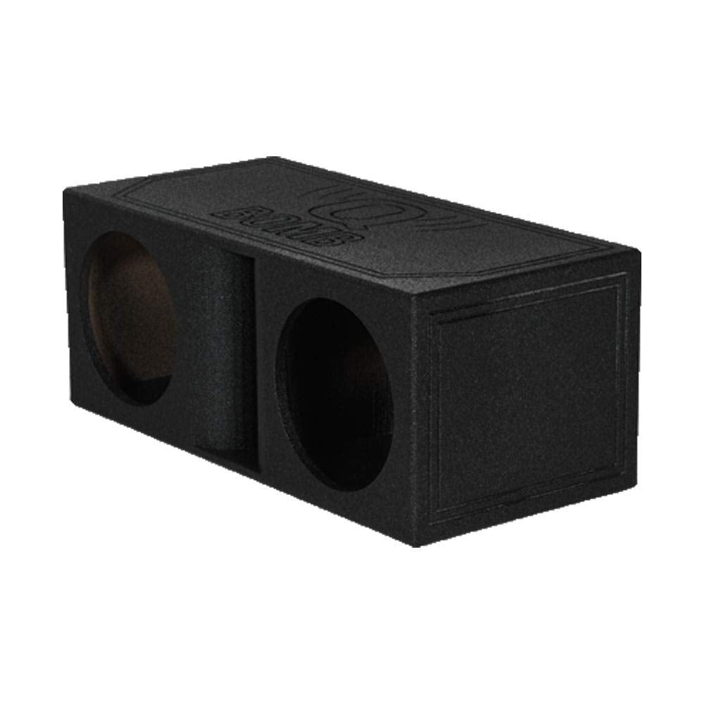 QPower 12 Inch Dual Subwoofer Box, High-Performance Vented Speaker Enclosure, Black - Car Audio and Sound System Accessories - Portable Equipment for Subwoofers