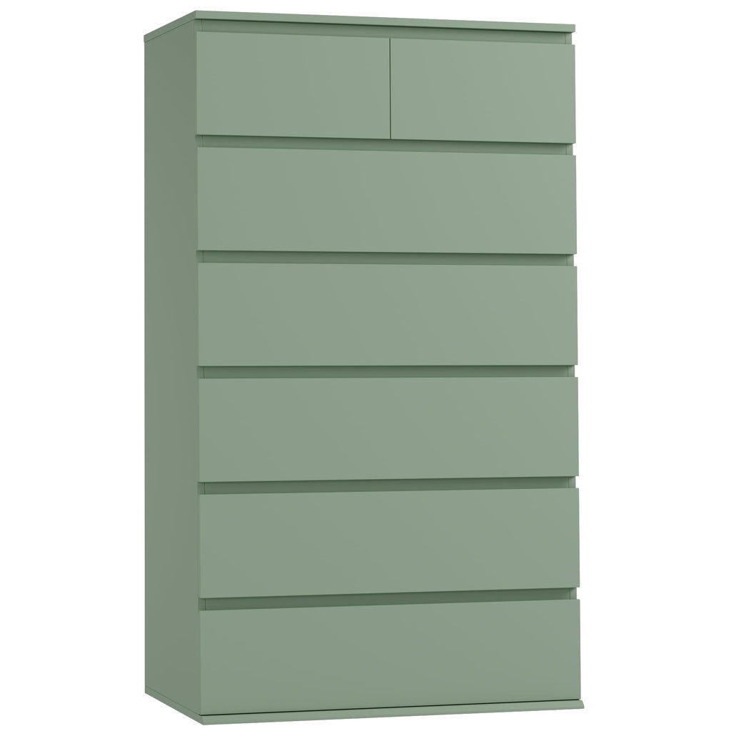 FOTOSOK 7 Drawer Dresser, Black Dresser Tall Dresser, 23.6W x 15.7D x 46.7H in Black Chest of Drawers with Large Storage Space for Home