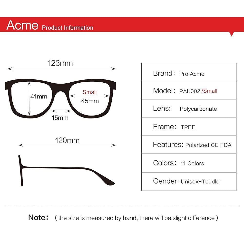 Pro Acme Kids Polarized Sunglasses, Flexible TPEE Frame Shades for Toddler Girls Boys, Ages 3-12