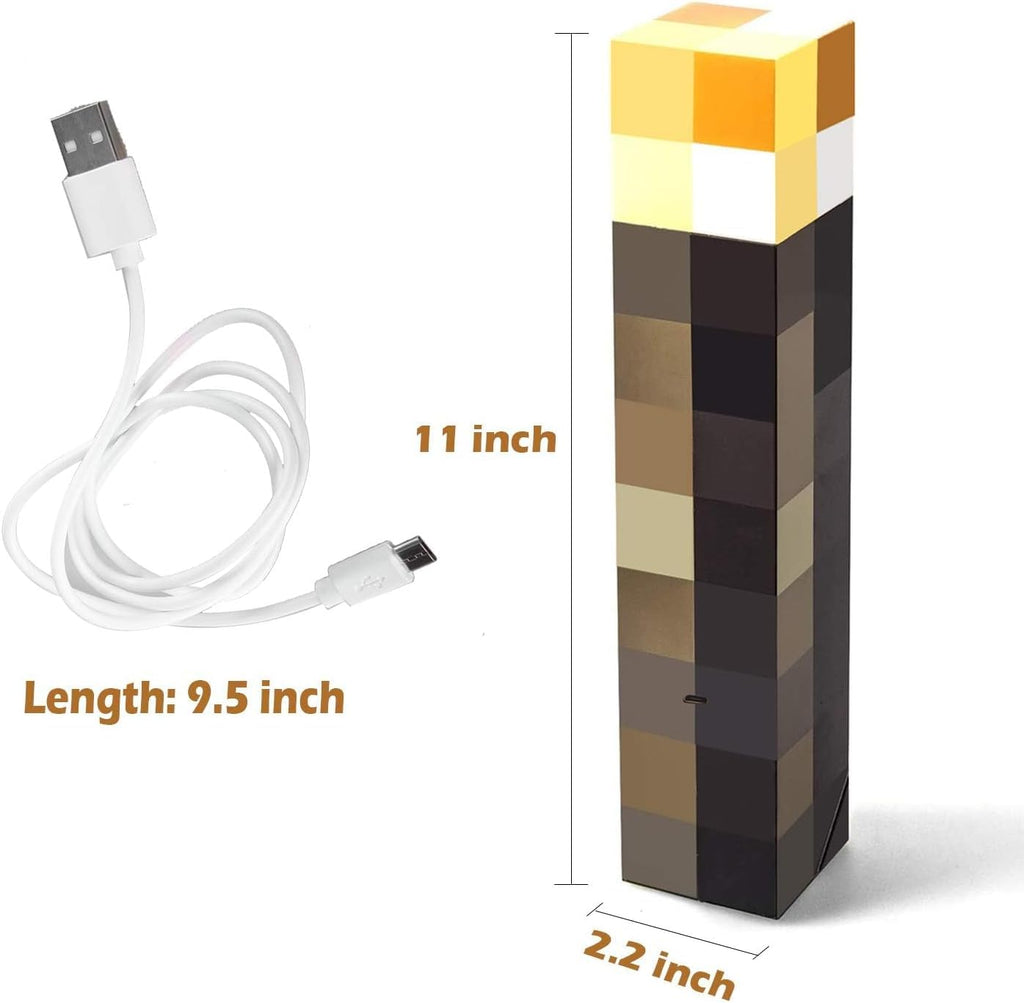 Light-up Wall Torch - Batteries & USB Pluggable Night Lamp - Hand Held or Wall Mount Lighting Torch （Three-Level Brightness）