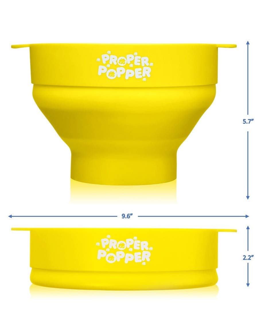 The Original Proper Popper Microwave Popcorn Popper, Silicone Popcorn Maker, Collapsible Bowl BPA Free & Dishwasher Safe - (Aqua)