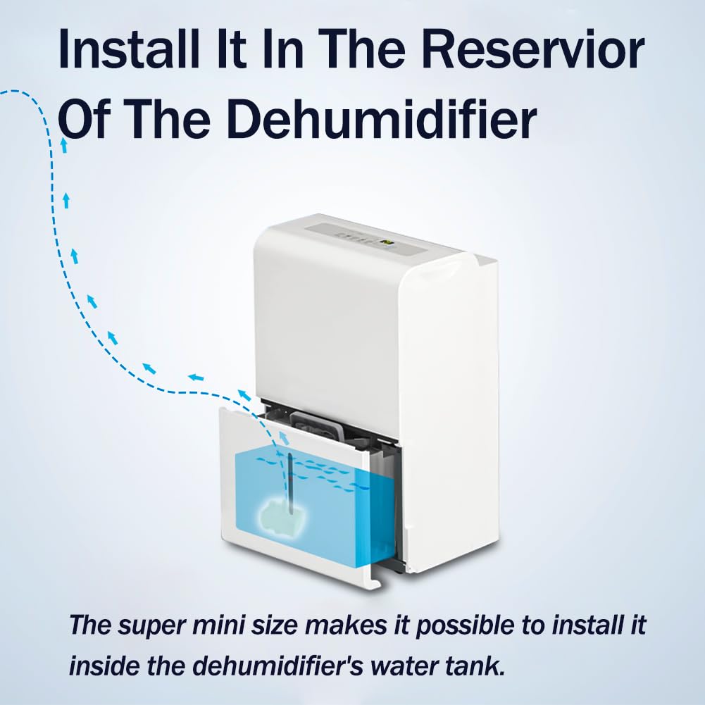 Automatic Small Sump Pump with Water Sensor, 5 FT Lift 55 GPH 115V/230V Mini Condensate Pump with Float Switch, Water Removal for Dehumidifier, Air Conditioner, Ice Maker, Basement, Auto On Off