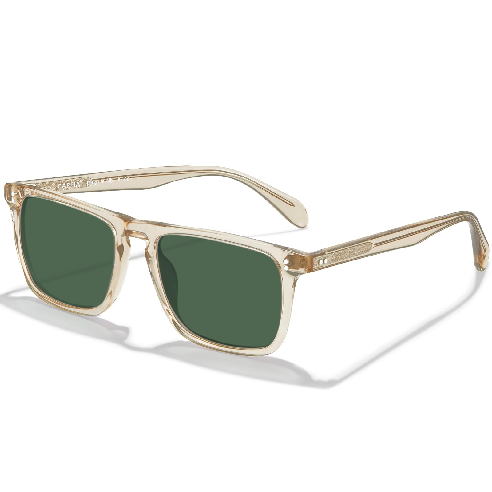 CARFIA Retro Polarized Sunglasses for Men UV Protection Hand-crafted Acetate Frame Fashion Cool Sun Glasses CA53572