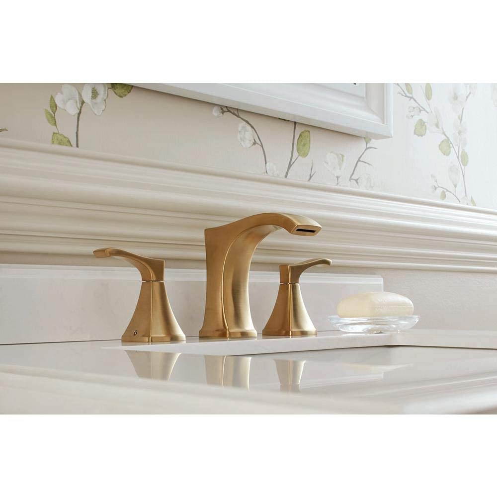Pfister Venturi Bathroom Sink Faucet, 8-Inch Widespread, 2-Handle, 3-Hole, Brushed Gold Finish, LF049VNBG