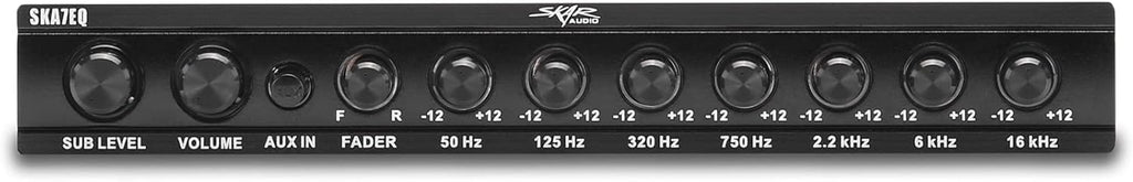 Skar Audio SKA7EQ 7 Band 1/2 DIN Pre-Amp Car Audio Graphic Equalizer with Aux Input and High Voltage RCA Outputs