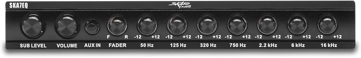 Skar Audio SKA7EQ 7 Band 1/2 DIN Pre-Amp Car Audio Graphic Equalizer with Aux Input and High Voltage RCA Outputs