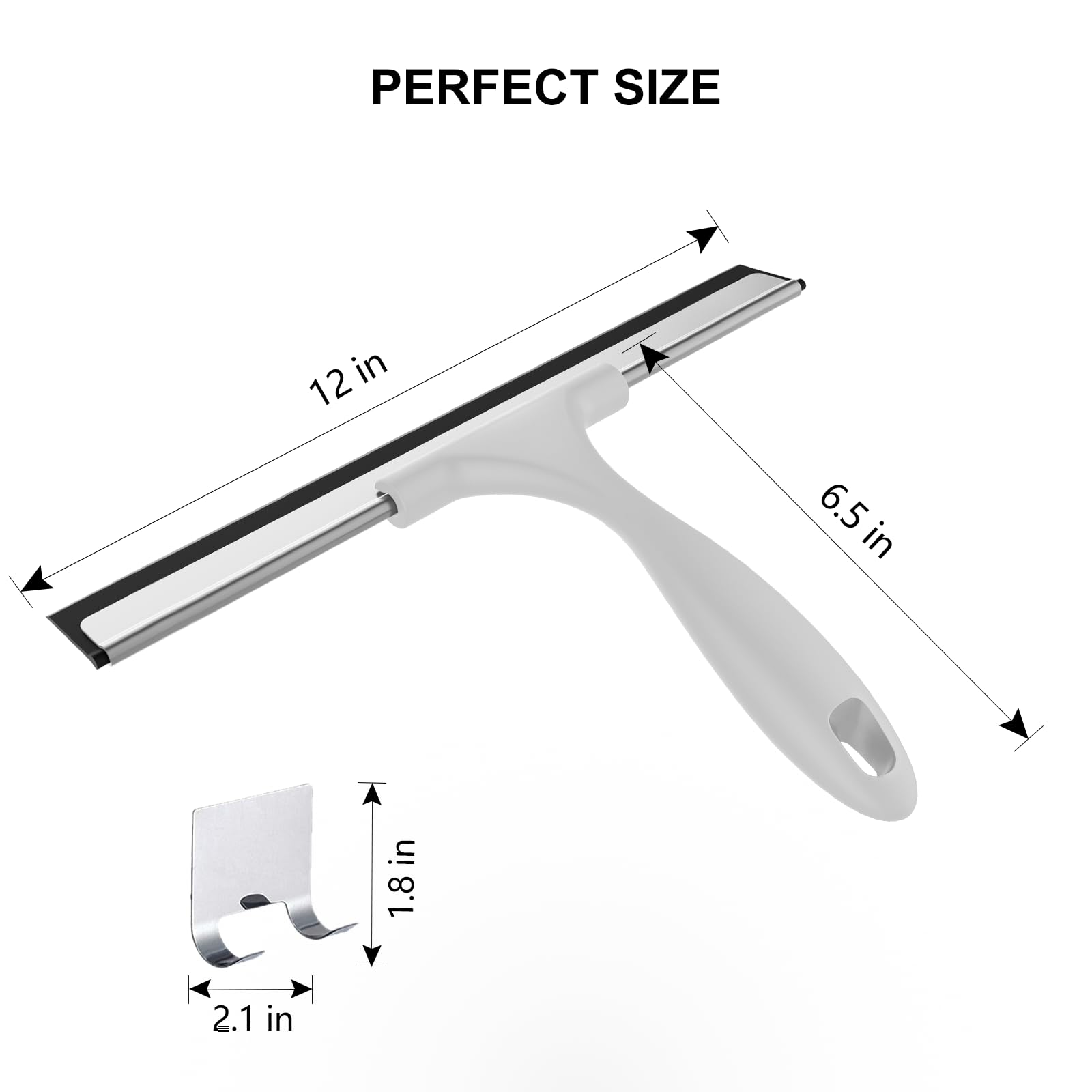 SetSail Squeegee for Shower Glass Door Stainless Steel Shower Squeegee for Glass Doors All-Purpose Window Squeegee for Tile Shower Walls, Sink, Mirror, Bathroom, Car Window Cleaning 10 Inches, Balck