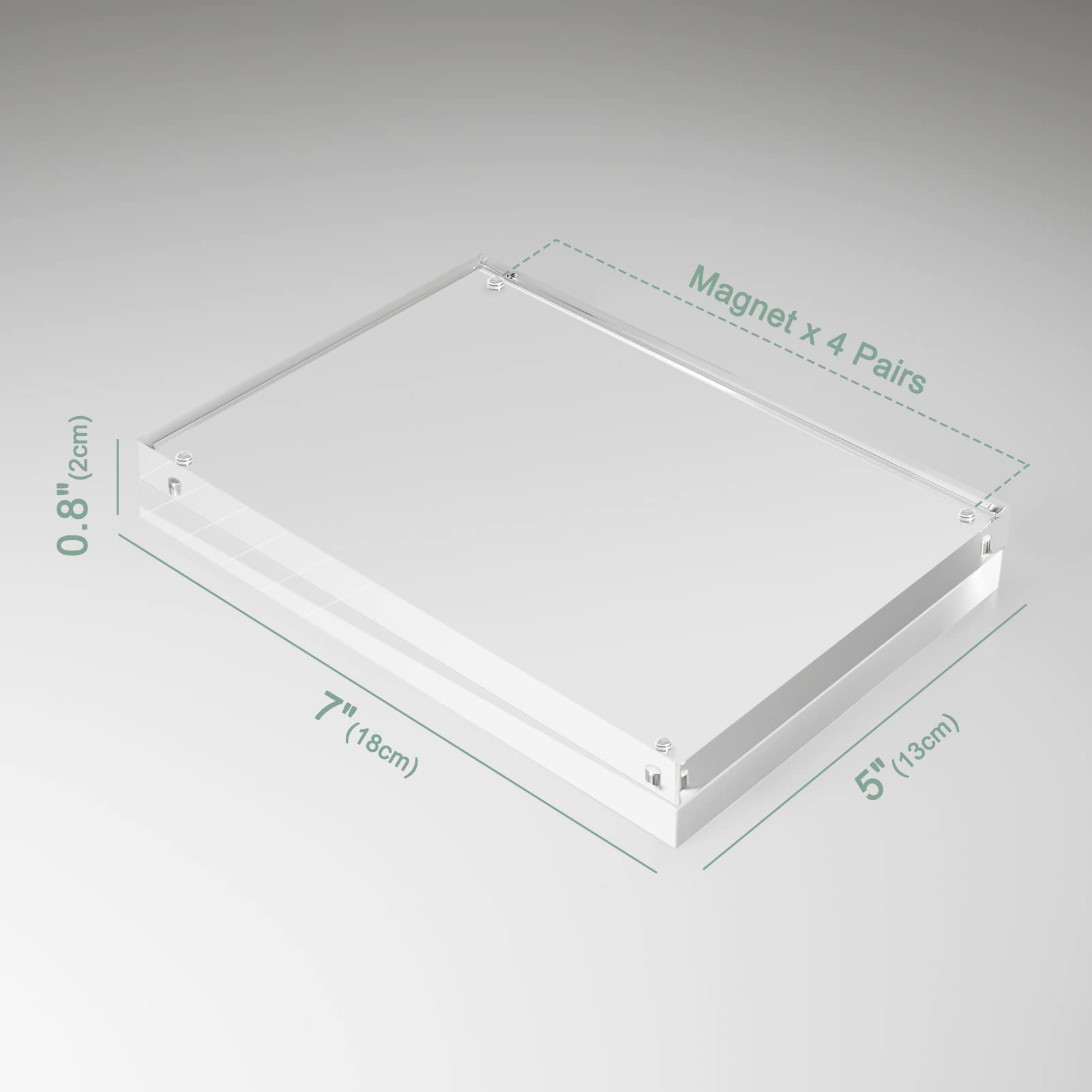 SYNTRIFIC 10 PACK Magnetic Picture Frame,8X10 Acrylic Frame Double Sided Picture Frame,20mm Thickness Magnetic Premium Acrylic Picture Frames Gifts Ideal