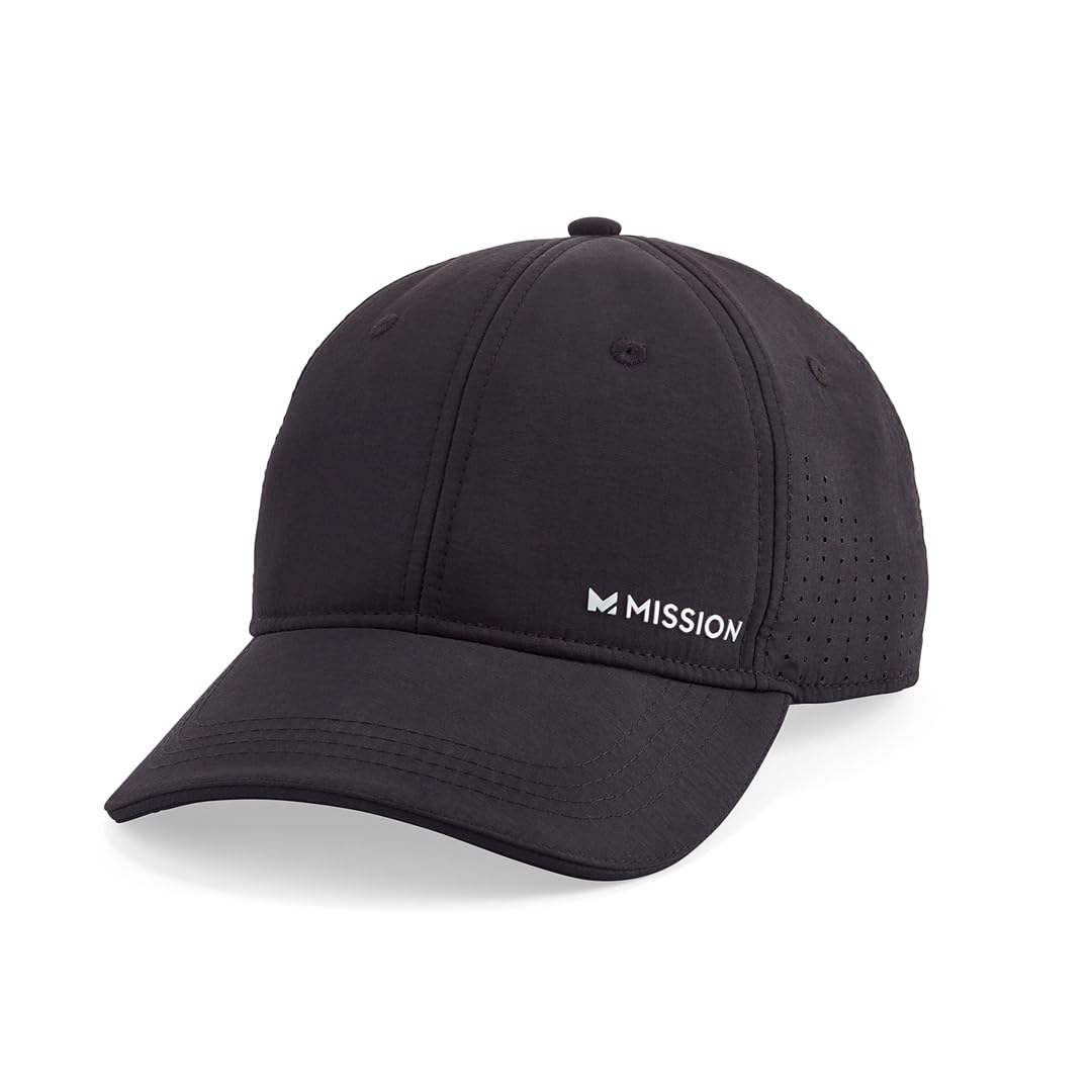 MISSION Cooling Vented Performance Hat Unisex Cap for Workouts, Golf & Running, Sweat & Water Activated Technology