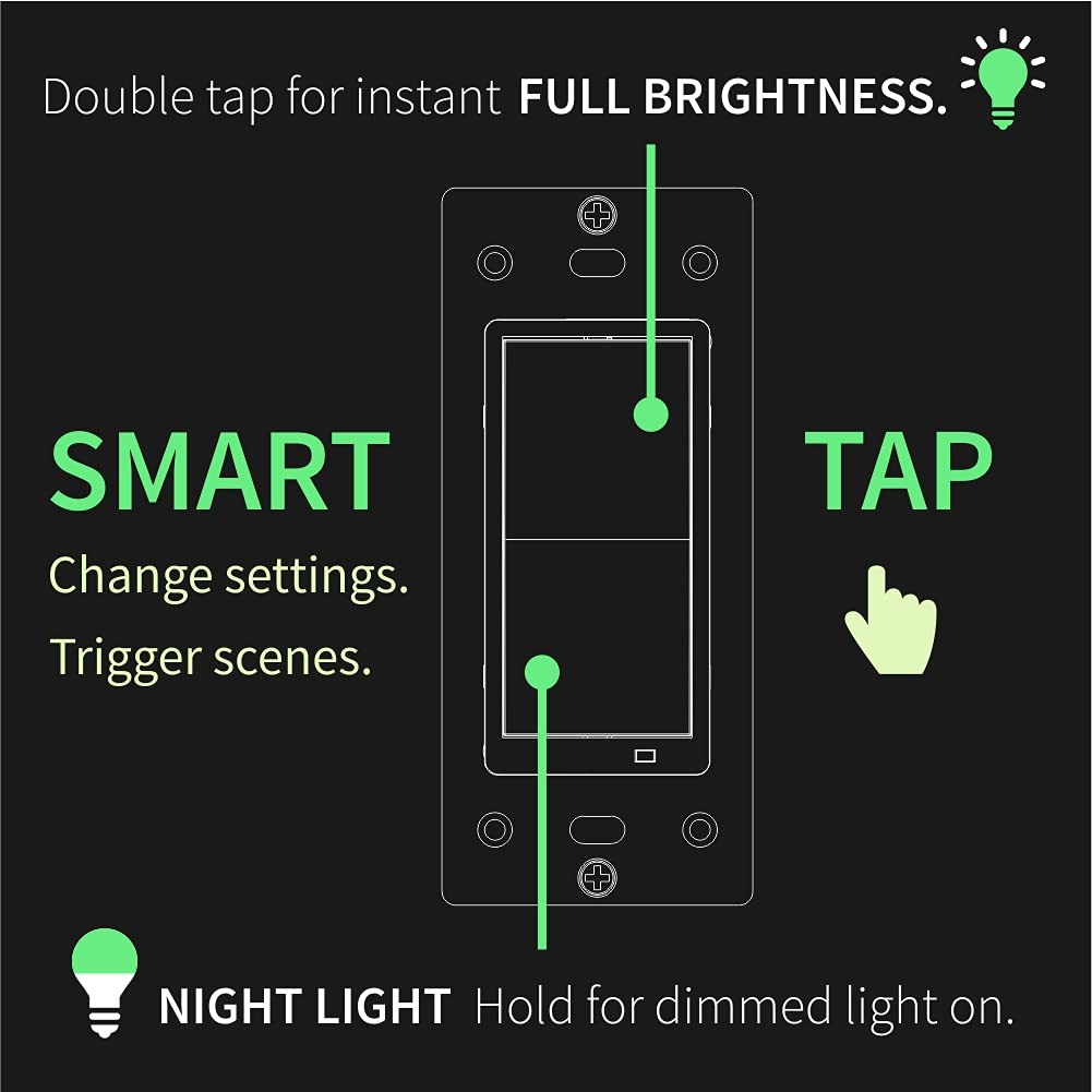 Zooz 800 Series Z-Wave Long Range Toggle Dimmer ZEN74, White | Direct 3-Way (No Add-On Switch Needed) | Z-Wave Hub Required