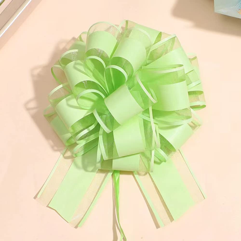 6 PCS Large Pull Bows,Bow for Gift Wrapping,6 inches,Christmas Party Birthday Gift Wedding Ribbon Bows for Wrapping Boxes or Flower Decorations, Valentine's Day Gift Decorations