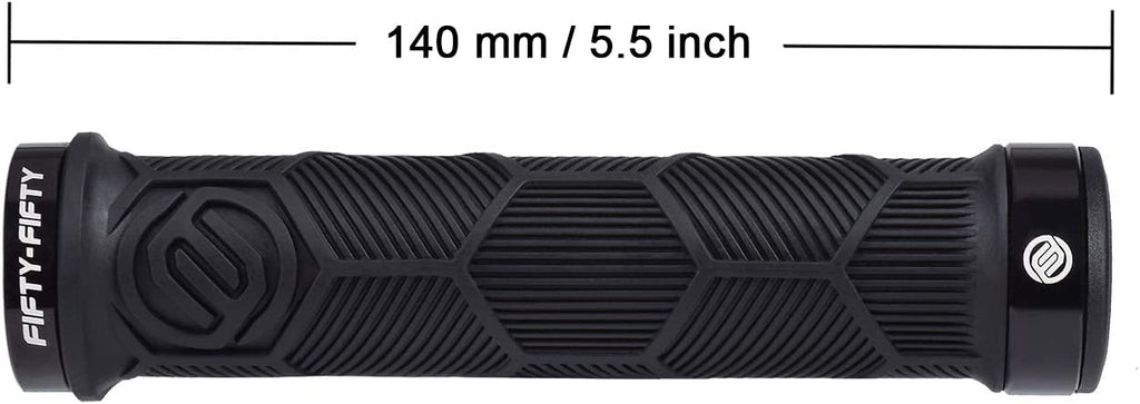 FIFTY-FIFTY Double Lock-On Mountain Bike Grips, Bicycle Handlebar Locking Grips, Non-Slip MTB Handle