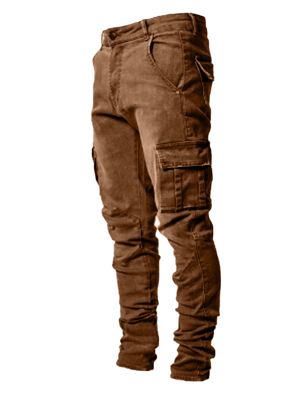 HUNGSON Men's Slim Fit Stretch Jeans Ripped Skinny Jeans for Men, Distressed Straight Leg Fashion Comfort Flex Waist Pants