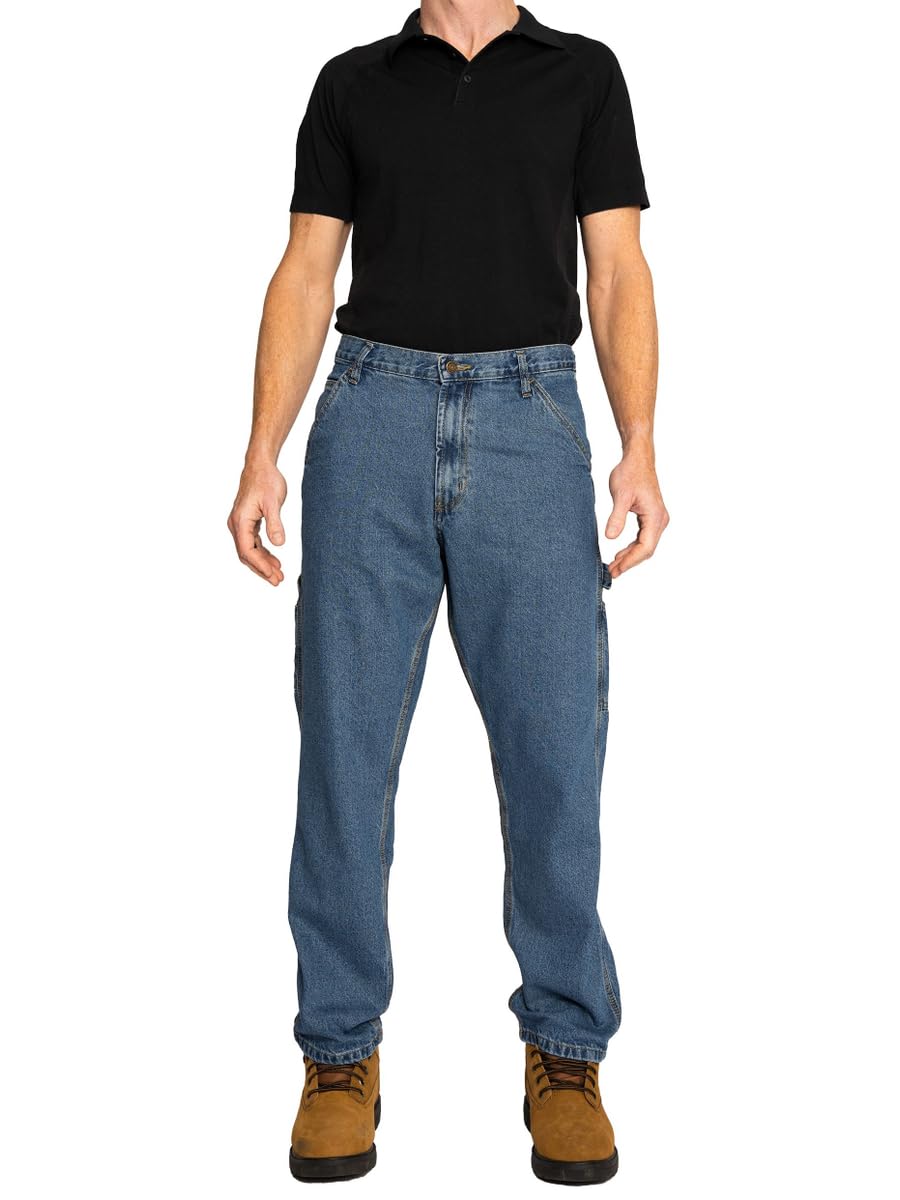 FULL BLUE Carpenter Denim Jeans, Relaxed Fit, Utility Pocket & Hammer Loop
