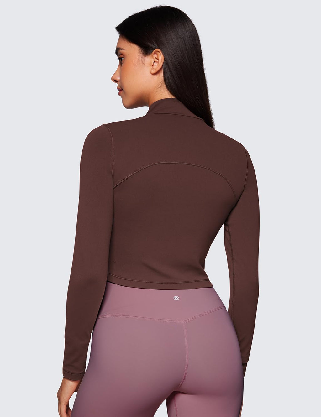 CRZ YOGA Butterluxe Mock Neck Long Sleeve Shirts for Women - Workout Casual Tops Turtleneck Crop Slim Fall Base Layer