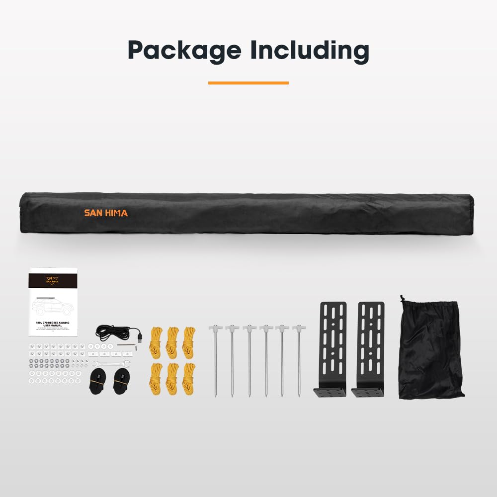 SanHima Vehicle Awning 4.6ft x 6.6ft - Roof Rack Pull Out Side Awning 30ft² Sun Shade UPF50+ Weatherproof for Camping Car SUV Truck Van