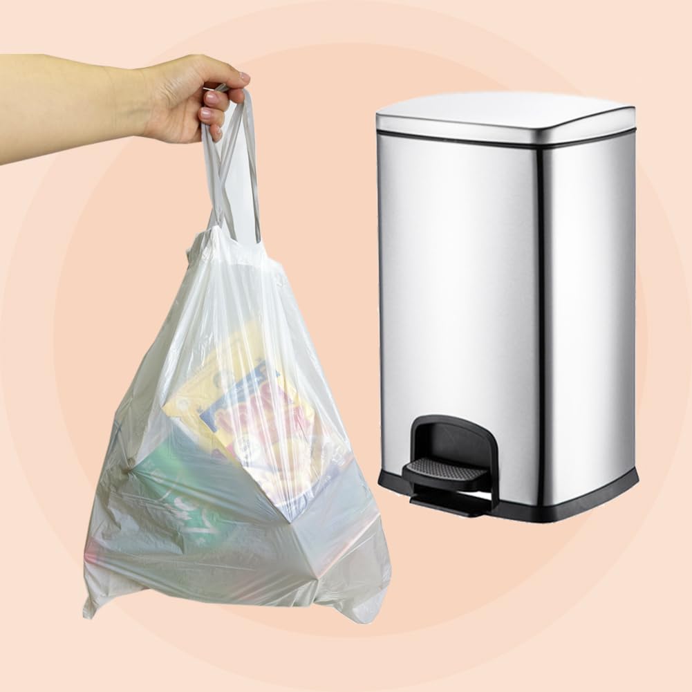 2.6 Gallon Small-Trash-Bags Plastic Drawstring Garbage-Bag - Mini Tiny White Unscented 80 Count For Bathroom Car Can Restroom Office Liners Waste Basket Strong Bulk Inwaysin