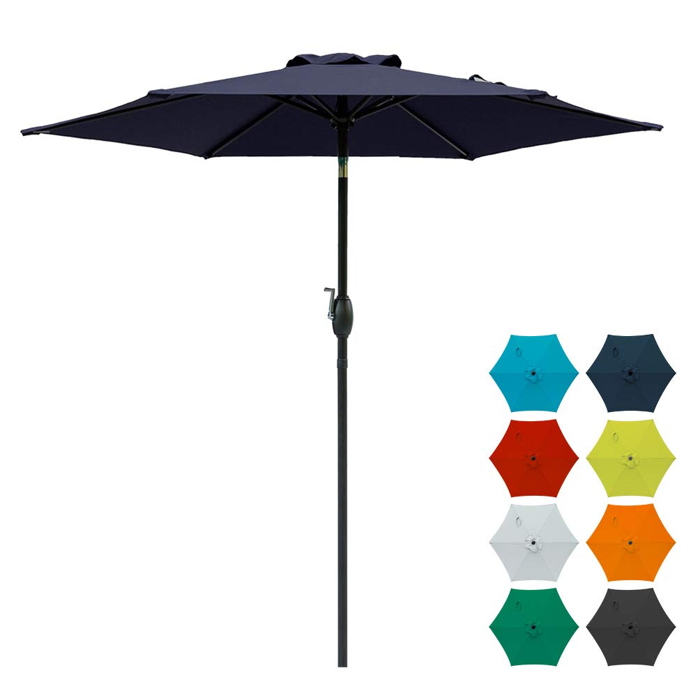 SUNVIVI OUTDOOR Outdoor Patio Umbrella, Patio Umbrella, Market Umbrella, Large Outdoor Umbrella, Metal Pole Umbrella with Push Button Tilt and Crank, Polyester Canopy