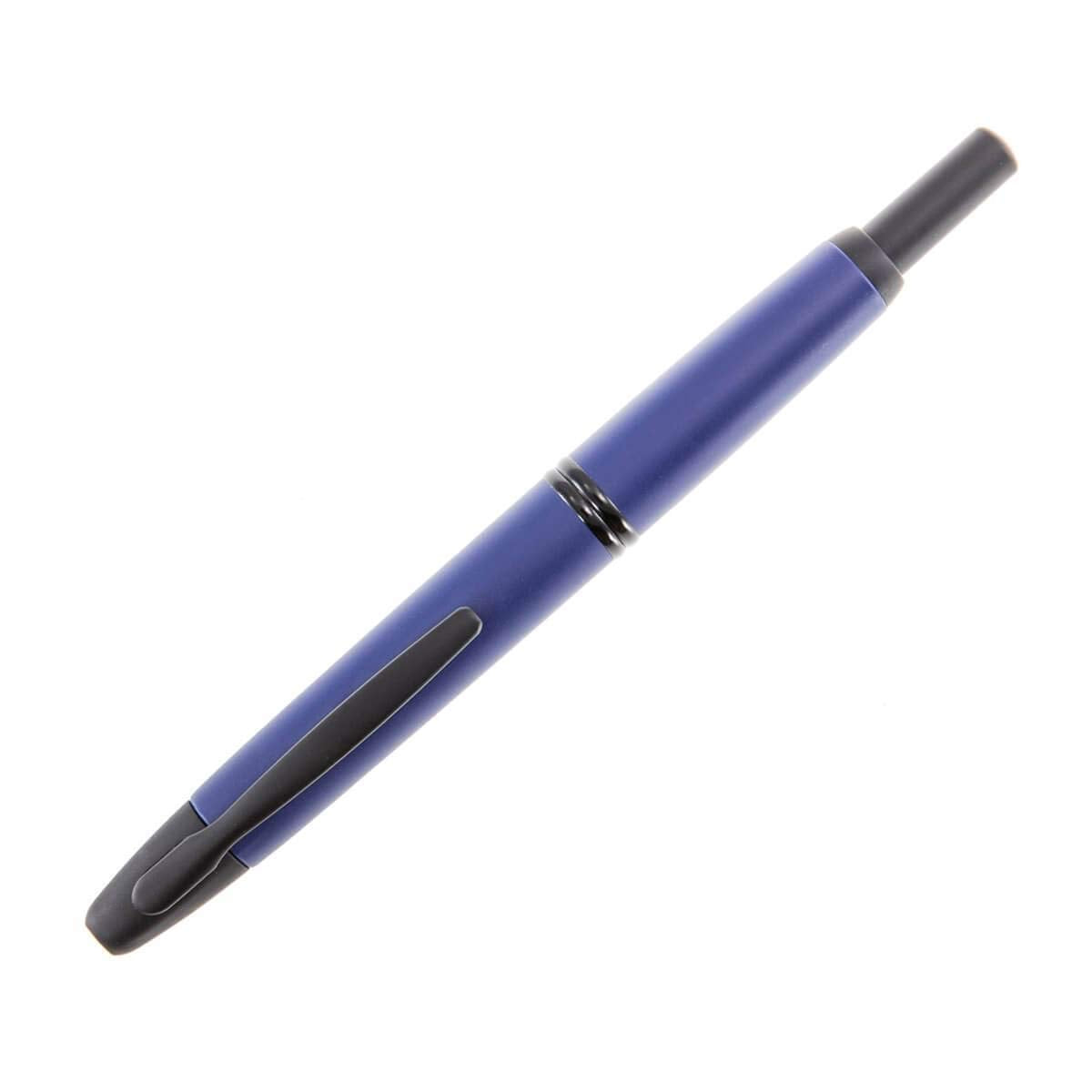 PILOT Vanishing Point Collection Refillable & Retractable Fountain Pen, Black Carbonesque Barrel with Rhodium Accents, Blue Ink, Medium Nib (60246)