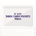 IMAGAME Clear Adhesive Business Card Pocket swith Side Open for Loading, 50 Pack, Plastic Labels Holders for Storage Bins and Library Card, Ideal for Organizing and Protecting Your Business Cards