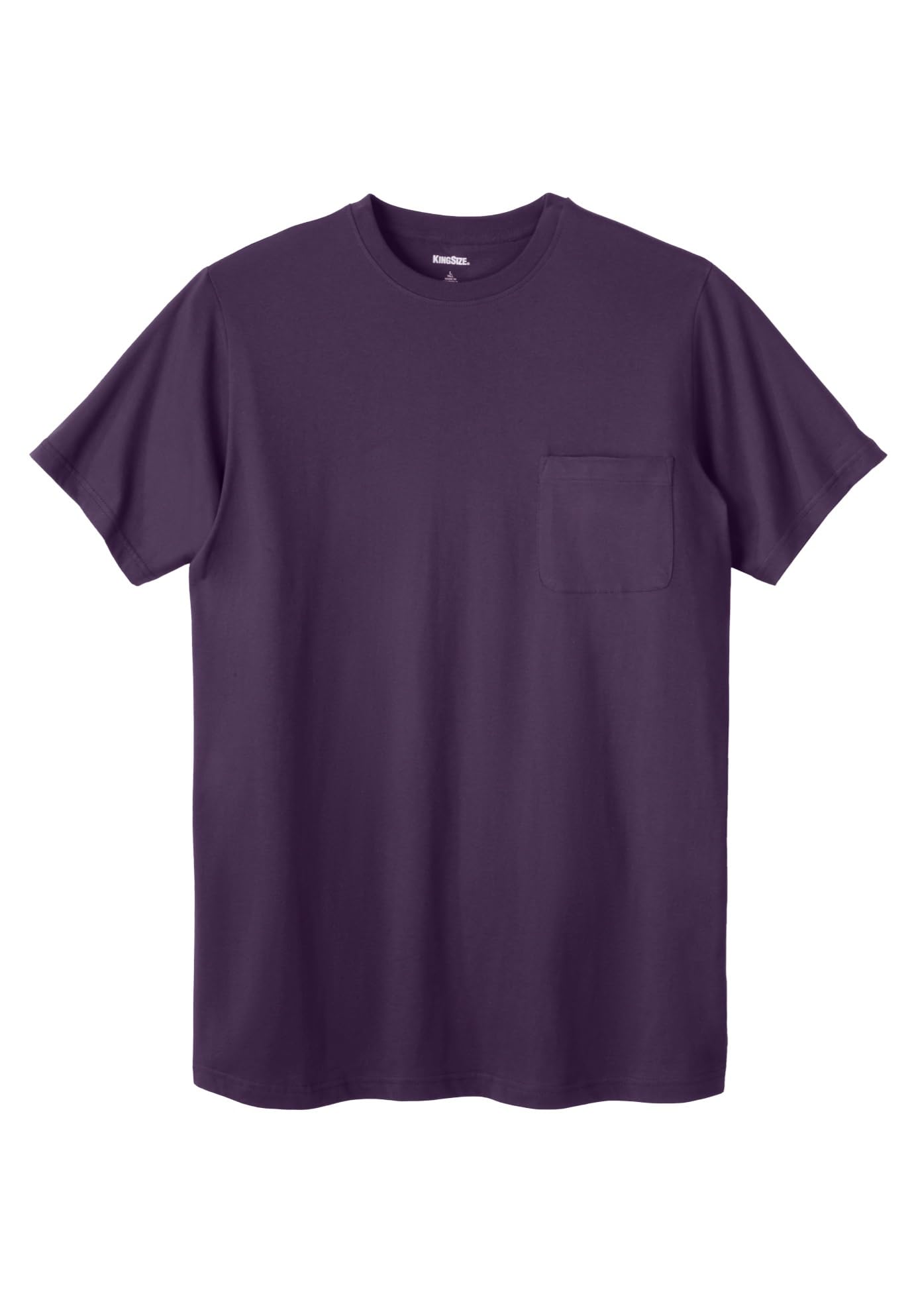 KingSize Men's Big & Tall Shrink-Less Lightweight Pocket Crewneck T-Shirt