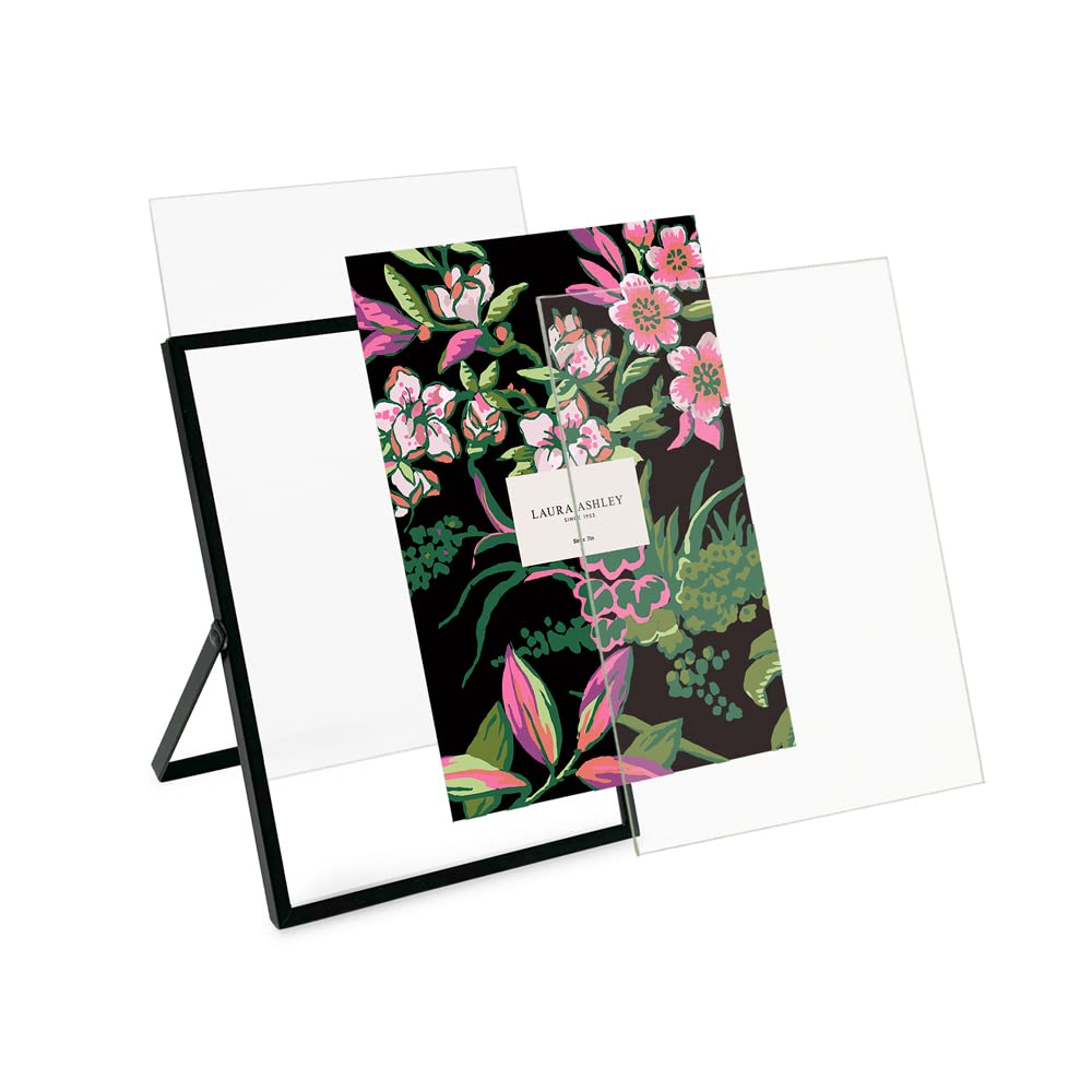 Laura Ashley 2x3 Rose Gold Flat Metal Picture Frame (Vertical) with Pull-Out Easel Stand, Made for Tabletop, Counterspace, Shelf and Desk (2x3, Rose Gold)