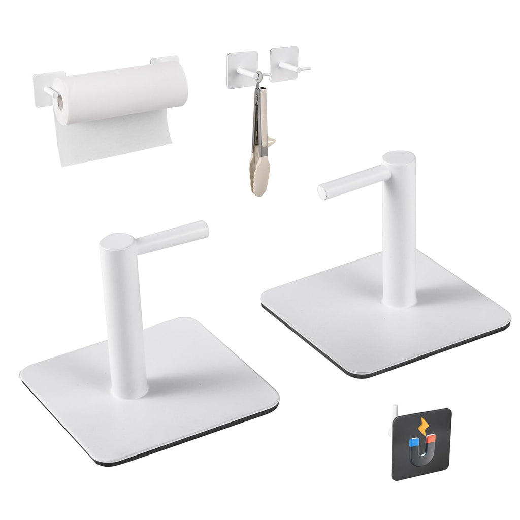 Magnetic Paper Towel Holders Heavy Duty Steel Brushed Holder with Strong Magnetic Backing - Fit for Large Paper Towels or Use as Hook - for Kitchen,Refrigerator,Grill,Garage,Shop