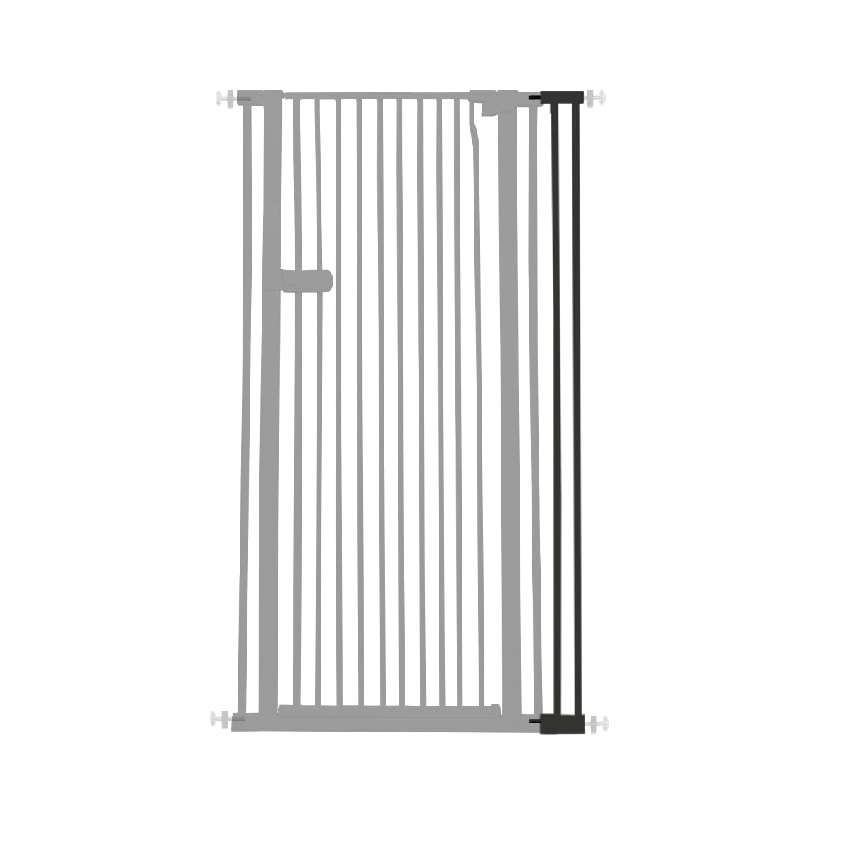 Lumizone Extra Tall Cat Gate Extension Kit 55.12" High 4.13" Wide Black | Tall Pet Gate Dog Gate for Doorway Hallway Stairs Pressure Mounted Extra Wide 1.37" Gap No Drilling