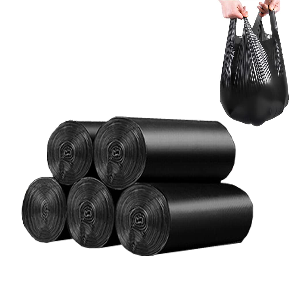 4 Gallon Trash Bag,Small Black Trash Bags 200 Counts Thicken Value Bathroom Trash Can Bin Liners,Small Garbage Bags with Handles for Kitchen Bathroom Office Waste Basket
