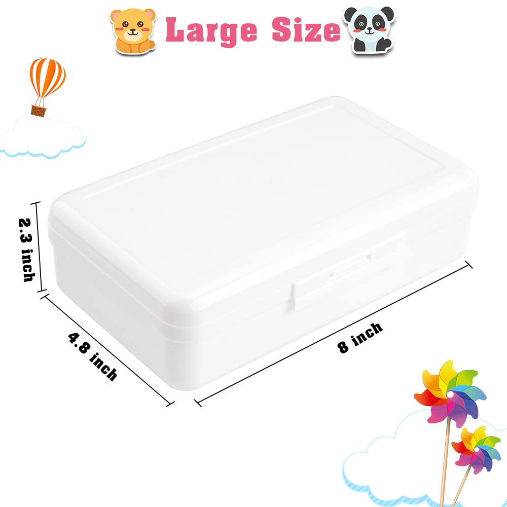 Pencil Case, Pencil Box, Clear Pencil Case, 3 Pack Plastic Pencil Case, Large Capacity Pencil Case, Crayon Box with Snap-tight Lid Stackable Design, Plastic Storage Box for School Office Supplies