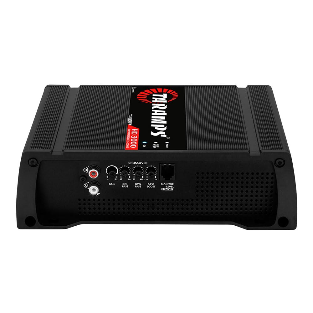 Taramps HD 3000 2 Ohms Black 1 Channel 3000 Watts RMS MAX Full Range Car Audio Monoblock LED Monitor Indicator Class D Amplifier Crossover, HD 3k