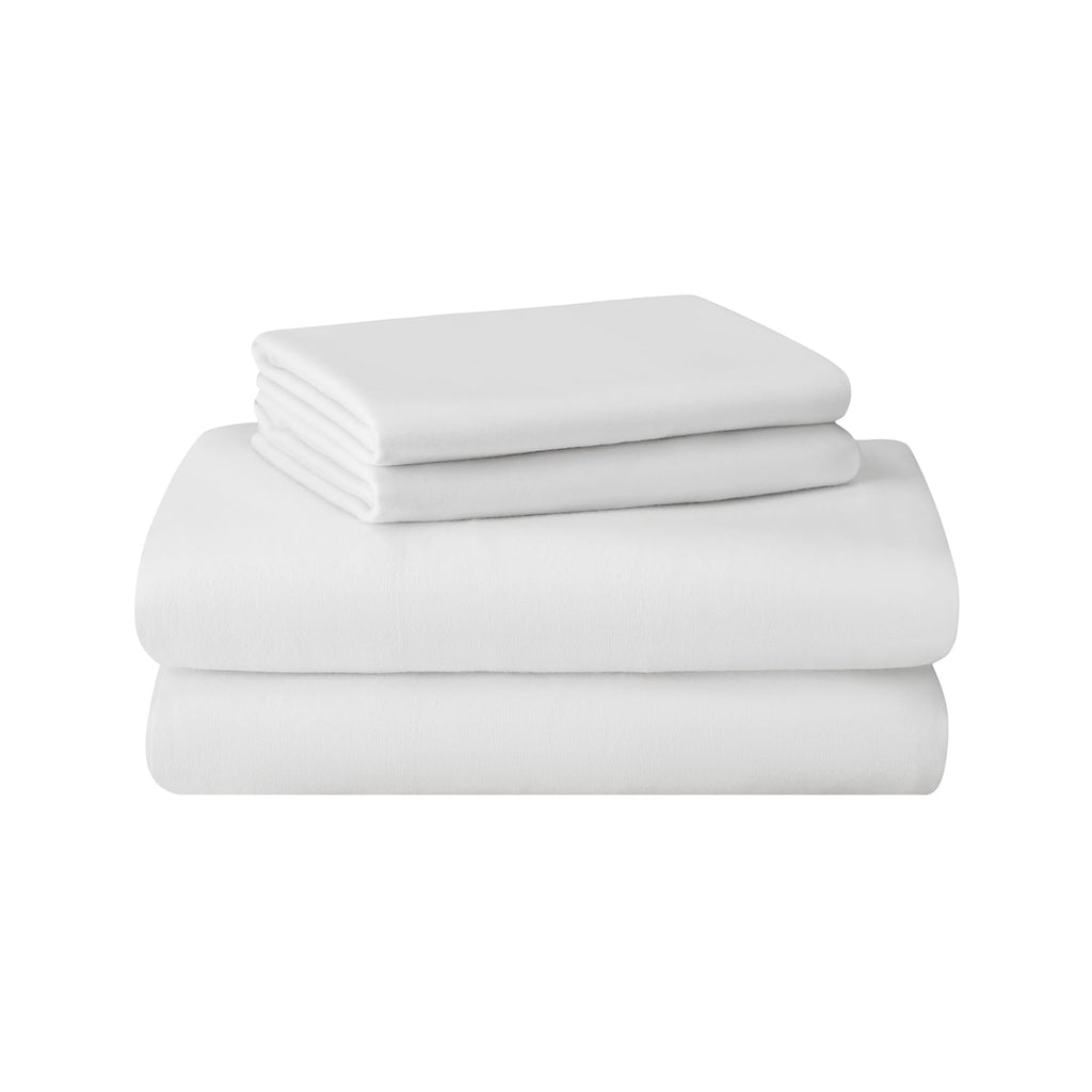Featherhead 100% Cotton 4PCs Flannel Sheet Set | Double-Brushed for Extra Softness, Warm & Breathable, Extra Deep Pockets fits Up to 17” (Beige, Twin)